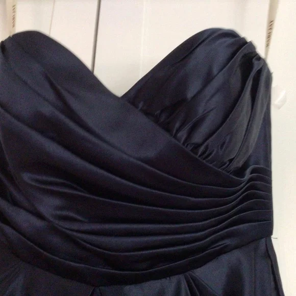 Navy Blue Strapless Short Dress with Sweetheart neckline by Bari Jay - Picture 2 of 4